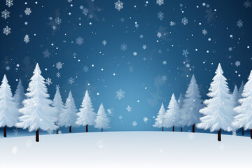 Winter Snowing Snowflake Outdoor Xmas Tree Background Illustrati