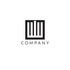 Minimalist construction architecture building tulip nature letter paper art wave line simple business, logo, design, brand identity, flat logo, company, editable, vector