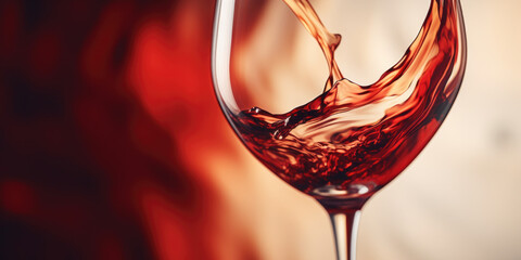 Swirling red wine in glass - obrazy, fototapety, plakaty