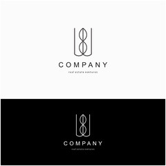 Minimalist w letter paper art wave line simple Leafe nature business, logo, design, brand identity, flat logo, company, editable, vector