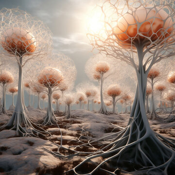 the tree , neuron background
