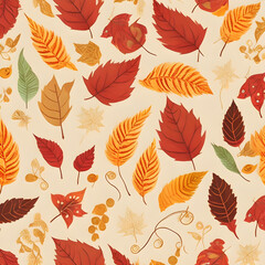 Obraz premium Autumn leaves amazing calm printable pattern