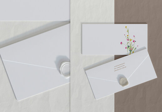 Mockup Envelope Wax Sealing Wedding White