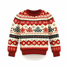 National Ugly Christmas Sweater Day flat illustration. High quality