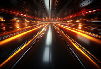 Obraz premium Yellow and red Neon illuminated futuristic backdrop realistic image- ultra hd- high design