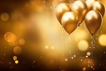 christmas golden balloons with a background