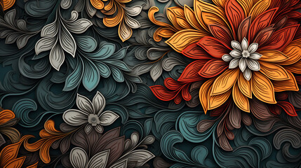Seamless pattern. Decorative cover texture. Floral seamless pattern. - obrazy, fototapety, plakaty