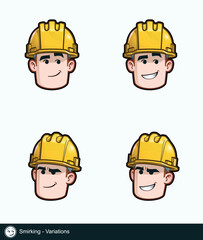 Construction Worker - Expressions - Positive n Smiling - Smirking - Variations