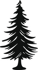 Fototapeta premium Christmas tree black and white symbols