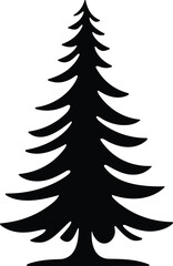 Obraz premium Christmas tree black and white symbols