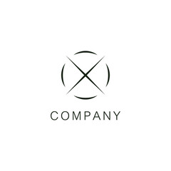 Round x text abstract compass adventure target business, logo, design, brand identity, flat logo, company, editable, vector