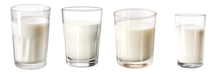Foto op Canvas Milk on transparent PNG background, milk glass, isolated on white background, Generative Ai © PNG Store