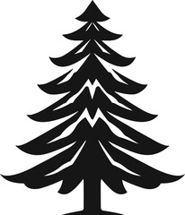 Obraz premium Christmas tree black and white symbols