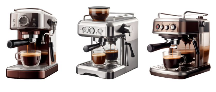 Coffee machine on white background, Generative Ai