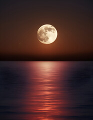 moon over sea