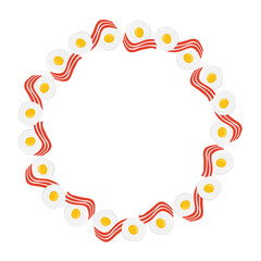 fried egg and bacon art drawn round frame