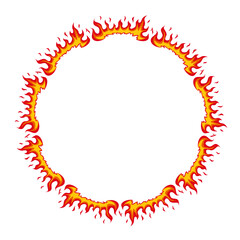 art drawn fire burn round frame