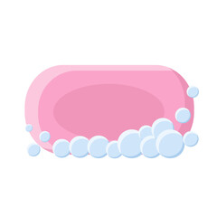 pink soap with foam bubble art drawn