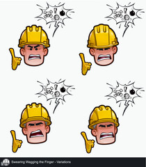 Construction Worker - Expressions - Negative - Swearing Wagging the Finger - Variations