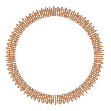 wooden fence art drawn round frame