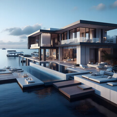 Fototapeta premium luxury house pool