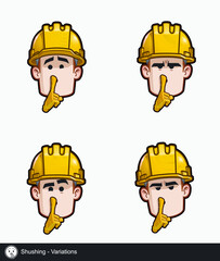 Construction Worker - Expressions - Shushing - Variations