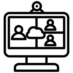 Web Conferencing Outline Icon