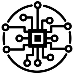 Central Processing Glyph Icon
