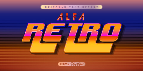 Alfa retro editable text effect