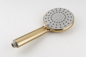 The Brushed Gold Round Hand Shower has a stylish brushed gold finish that adds luxury to your bathroom. Its rounded shape gives a modern look, and multiple spray settings let you customize your shower