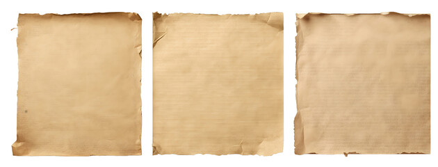 old paper isolated on white,copy space, Generative Ai