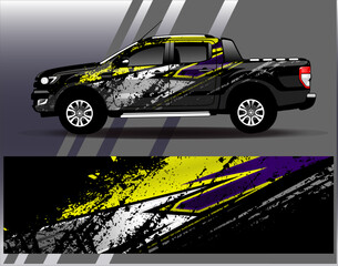 Car wrap design vector.Graphic abstract stripe racing background designs for vehicle, rally, race, adventure and car racing livery