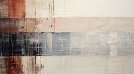 Abstract grunge background with burgundy, beige and blue stripes - obrazy, fototapety, plakaty