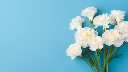 Small bouquet of white carnations