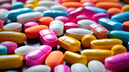Close-up of tablets and capsules