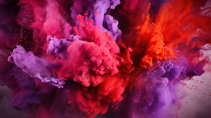 Colorful holi paint splash on black background