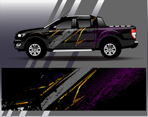 Car wrap design vector.Graphic abstract stripe racing background designs for vehicle, rally, race, adventure and car racing livery