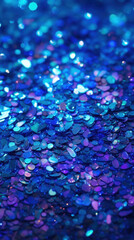 Blue glitter particles abstract background