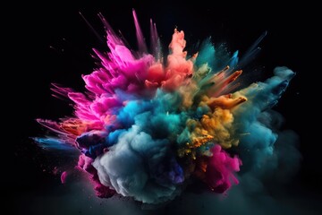 Obraz na płótnie Canvas creative and dirty colorful splash texture for holi festival generative ai