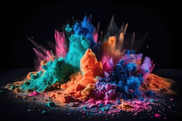 abstract multicolor splash texture background with bursting effect generative ai