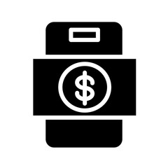 Scan Digital Money Solid Icon