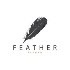 Feather Logo Design Minimalist Vector Template