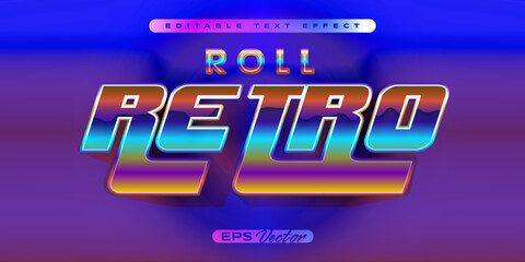 Roll retro editable text effect