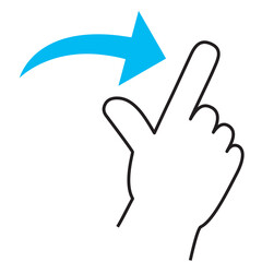 一本指のスワイプ　スマートフォンを操作する手のジェスチャーのシンプルなイラスト・アイコン