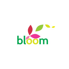 Nature bloom typography nature leaf business, logo, design, brand identity, flat logo, company, editable, vector