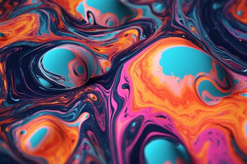 Crazy and psychedelic design background with melted and liquid texture and vibrant colors  - obrazy, fototapety, plakaty