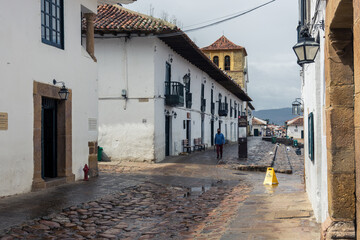 Calles empedradas de la ciudad colonial de Villa de Leyva, en el centro norte de Colombia