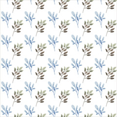 seamless pattern with leaves and branches vector