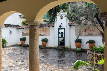 Rincón y arquitectura de la ciudad colonial de Villa de Leyva, en el centro norte de Colombia