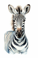 Fototapeta na wymiar Zebra watercolor painting illustration of Majestic